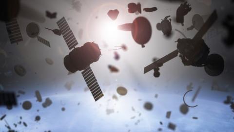 Artwork image of space debris