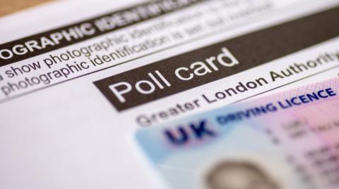 Poll card and driving licence 