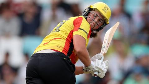 Trent Rockets batter Grace Scrivens plays a shot