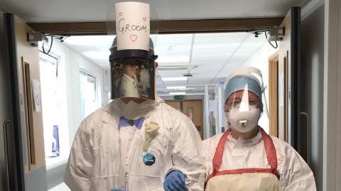 Mock wedding in hospital