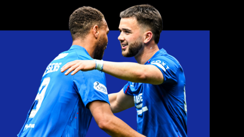 Rangers players Cyriel Dessers and Nico Raskin