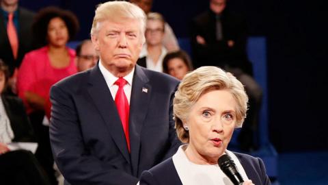 Trump and Clinton in 2016 debate