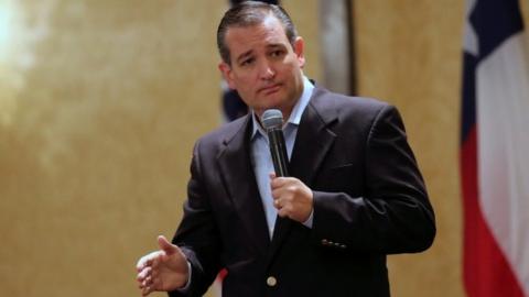 Senator Ted Cruz speaks to Texas delegates at a breakfast during the Republican convention 21/07/2016