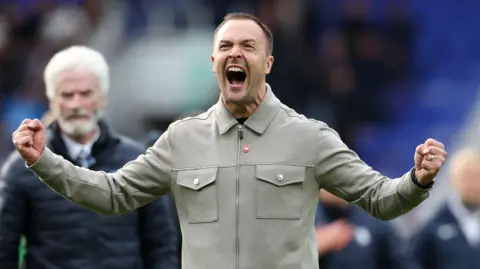 Birmingham boss Chris Davies celebrates his side's victory