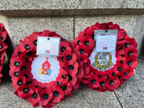 Wreaths laid at Flaybrick Memorial Gardens Birkenhead