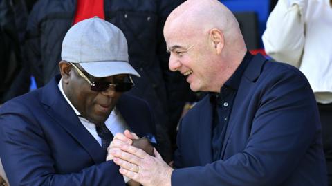 Guinean football federation president Aboubacar Sampil and Fifa president Gianni Infantino