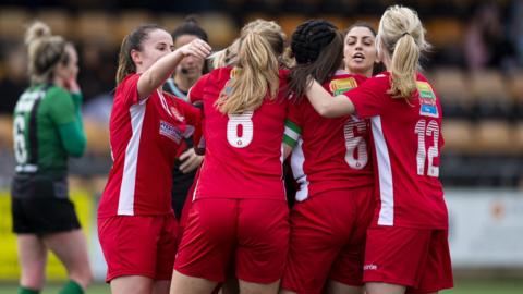 Briton Ferry Llansawel players celebrate