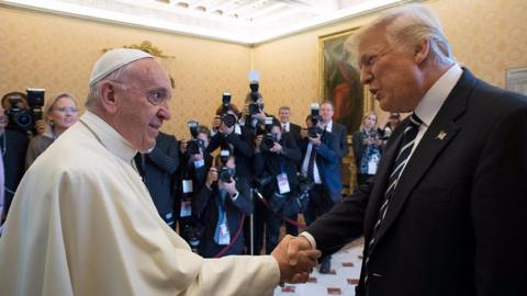 The Pope and Donald Trump.