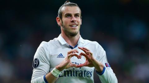 Gareth Bale does his 'heart hand' celebration for Madrid