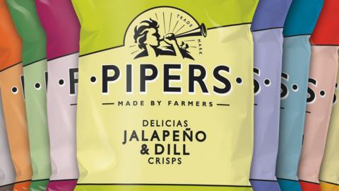 Packets of Pipers Crisps
