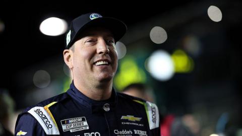 Kyle Busch looks on during qualifying for the NASCAR Cup Series Daytona 500 at Daytona International Speedway on February 11, 2026 in Daytona Beach, Florida.