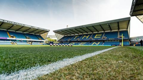 A general view of The Den; Millwall's home stadium