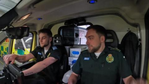 Ambulance workers Andy Payne and Andy Morris