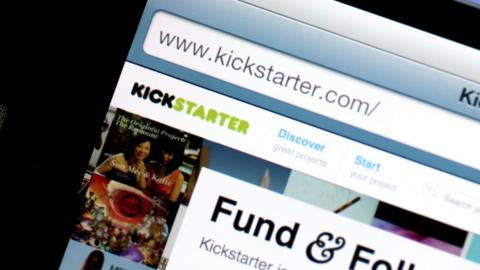 Kickstarter front page of web