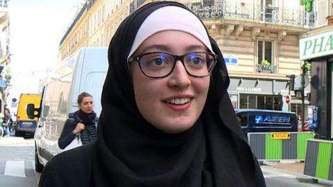 Student Union President at Paris-Sorbonne University Maryam Pougetoux in Paris, 2 May 2018