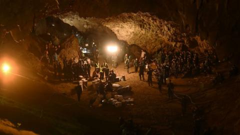 Rescue operation at Tham Luang cave, Thailand