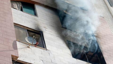 Smoke after airstrike in Gaza