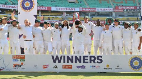 South Africa with the Test series trophy