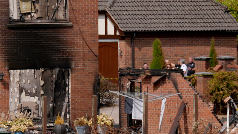 Angela Rayner tours burnt-out buildings
