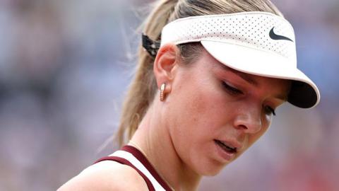 Katie Boulter looks down