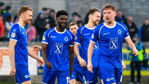 Dungannon Swifts players celebrate