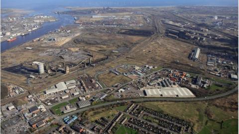 Aerial shot of the site