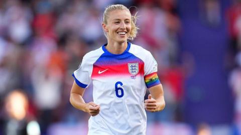 Leah Williamson during the 6-1 win over Wales