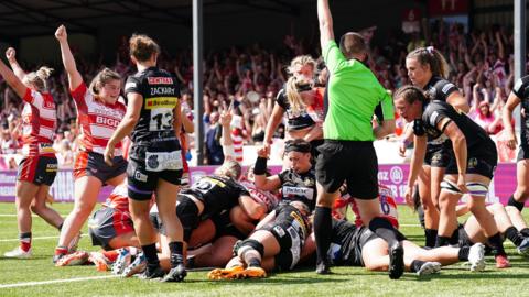 Gloucester-Hartpury's Kelsey Jones scores