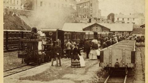 Opening of Douglas to Peel railway line