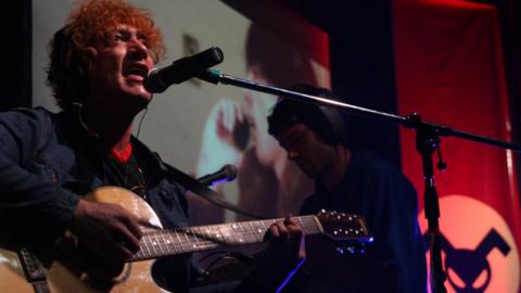 Pity Alvarez performing with 'Intoxicados' at Pepsi Music 2008 in Buenos Aires