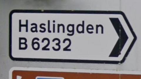 Haslingden road sign