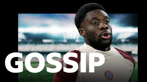 BBC Gossip logo featuring Bayern Munich's Alphonso Davies