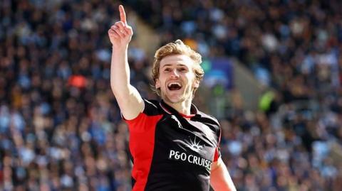 Southampton midfielder Flynn Downes celebrates his goal at Coventry City 