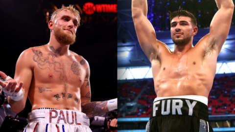 Jake Paul and Tommy Fury pictured side by side