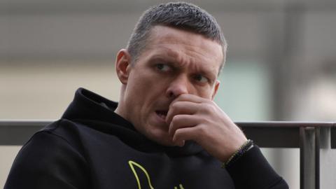 Oleksandr Usyk looks into the distance