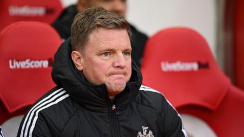 Newcastle United head coach Eddie Howe before the game against Sunderland at the Stadium of Light on 14 December, 2025