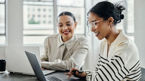 Office workers on laptops