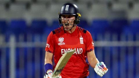 England batter Nat Sciver-Brunt celebrates victory