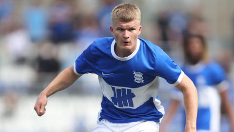 Jordan James in pre-season combat for Birmingham City