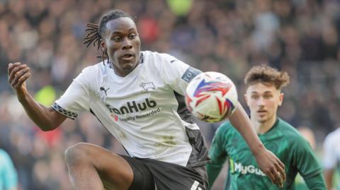 David Ozoh in action for Derby County