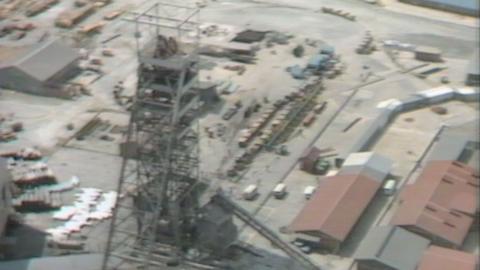 An aerial view of a gold mine at Kinross, South Africa.