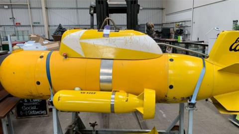 Yellow remote control submarine