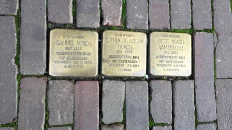 Stock image of stumbling stones in Europe 