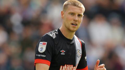 Mark McGuinness in action for Luton Town in August