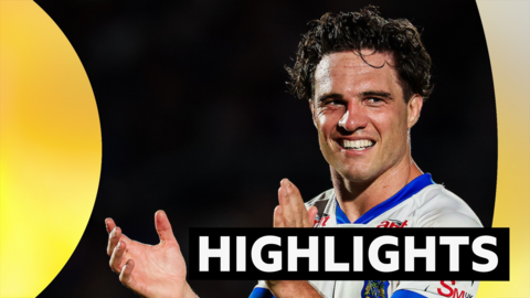 Brodie Croft of Leeds celebrates the win