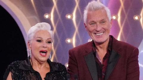 Denise Welch and Martin Kemp on stage at the British Soap Awards