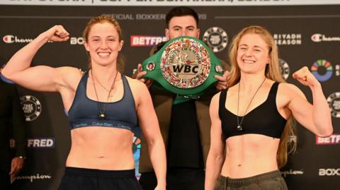 Fran Hennessy and Ellie Bouttell pose for pictures