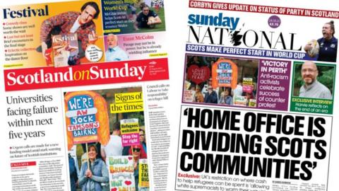 index picture combining the front pages of two newspapers