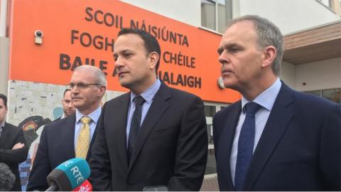 Leo Varadkar visiting a school closed in Dublin because of strucutural issues