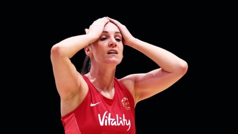 England's Natalie Metcalf looks dejected